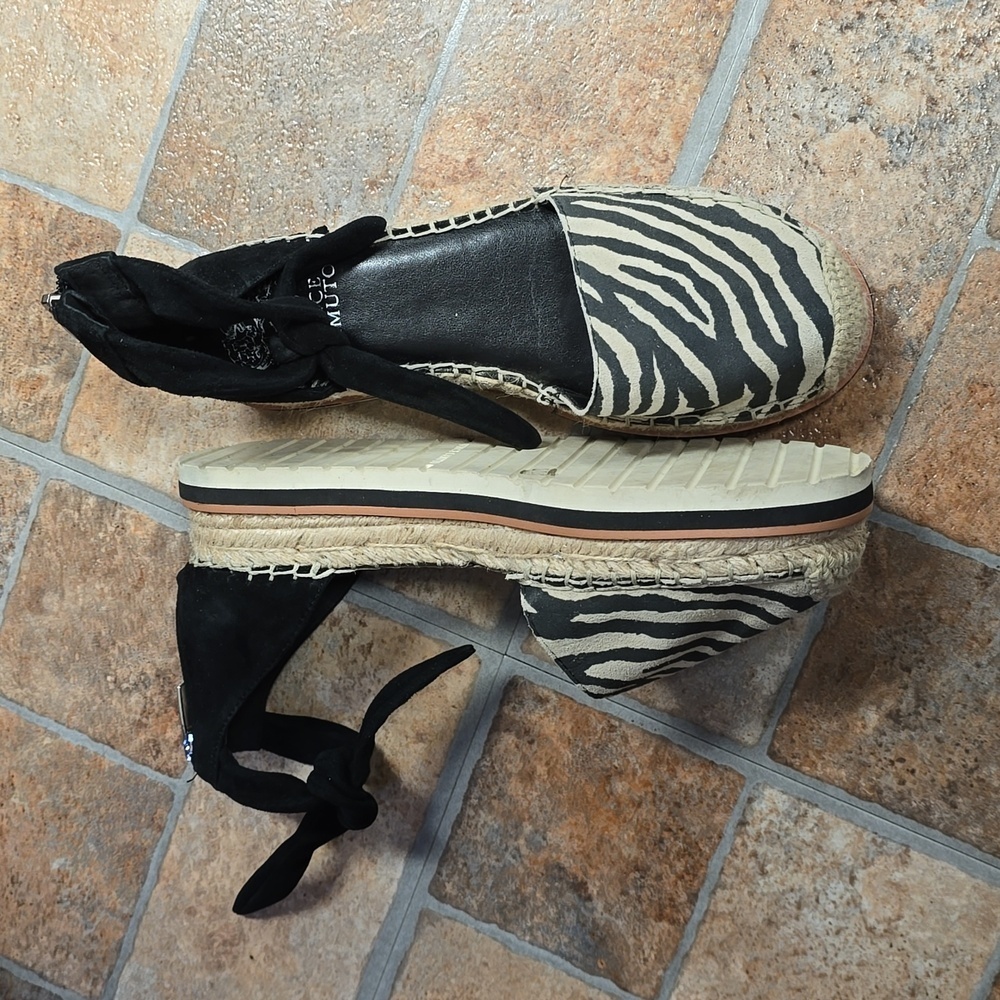 Vince Camuto|‎ Binadee Zebra Animal Print Suede Espadrille Sandals 6.5​ - Picture 2 of 8
